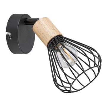 Rabalux - Faretto da parete 1xE14/25W/230V nero/faggio
