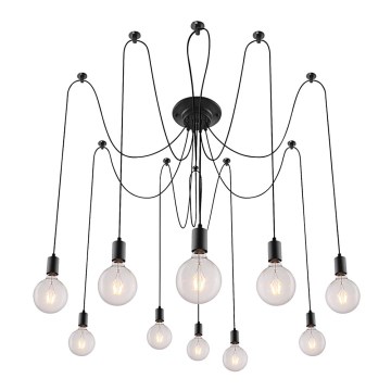 Rabalux - Lampadario 10xE27/60W/230V ragno nero