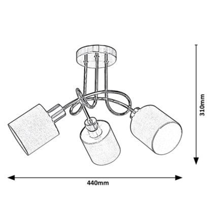 Rabalux - Lampadario a plafone 3xE14/25W/230V