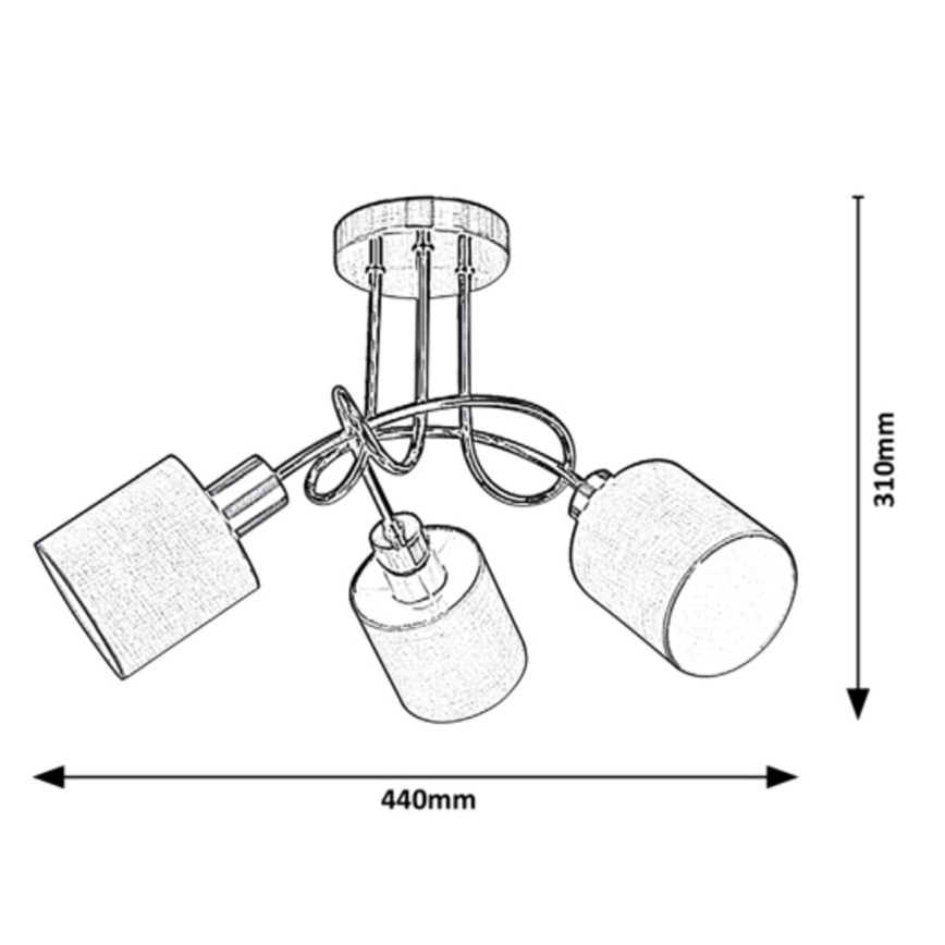 Rabalux - Lampadario a plafone 3xE14/25W/230V