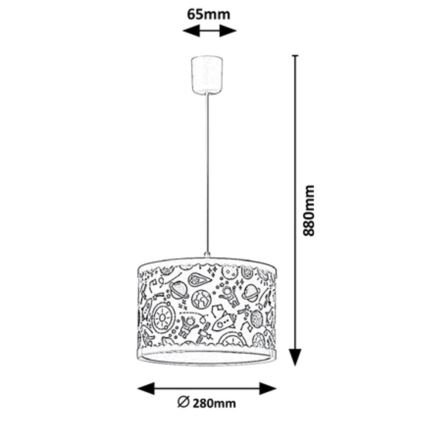 Rabalux - Lampadario a sospensione per bambini 1xE27/40W/230V blu