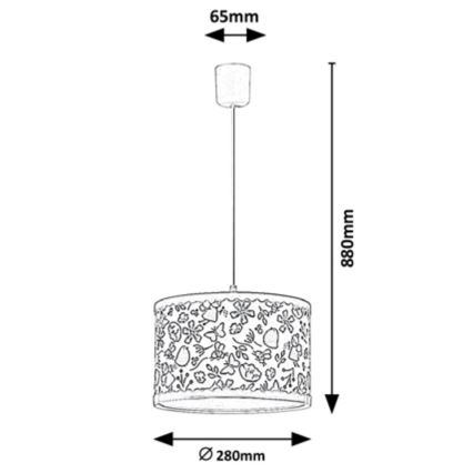 Rabalux - Lampadario a sospensione per bambini 1xE27/40W/230V rosa