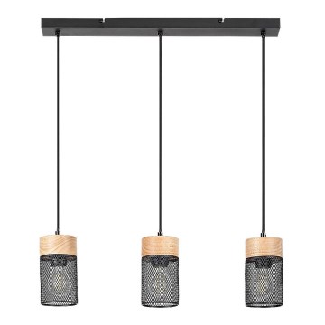 Rabalux - Lampadario a sospensione su cavo 3xE27/25W/230V faggio