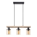 Rabalux - Lampadario a sospensione su cavo 3xE27/25W/230V pino