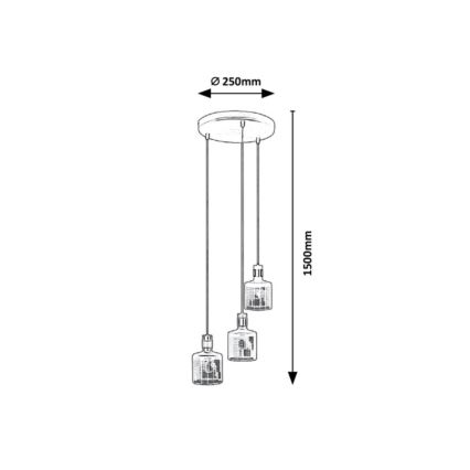 Rabalux - Lampadario su filo 3xE27/9W/230V