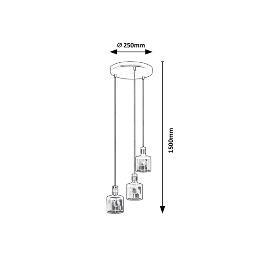 Rabalux - Lampadario su filo 3xE27/9W/230V