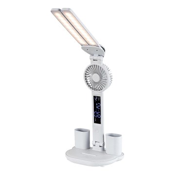 Rabalux - Lampe de table LED à intensité variable avec ventilateur et écran LED/7W/5V 3000/4000/6500K