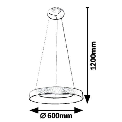 Rabalux - LED-Kronleuchter an Aufhängung CARMELLA LED/50W/230V d 60 cm