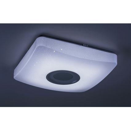 Rabalux - LED RGB dimmbare Deckenleuchte mit Lautsprecher LED/18W/230V 3000-6000K Bluetooth + Fernbedienung 36,5x36,5 cm
