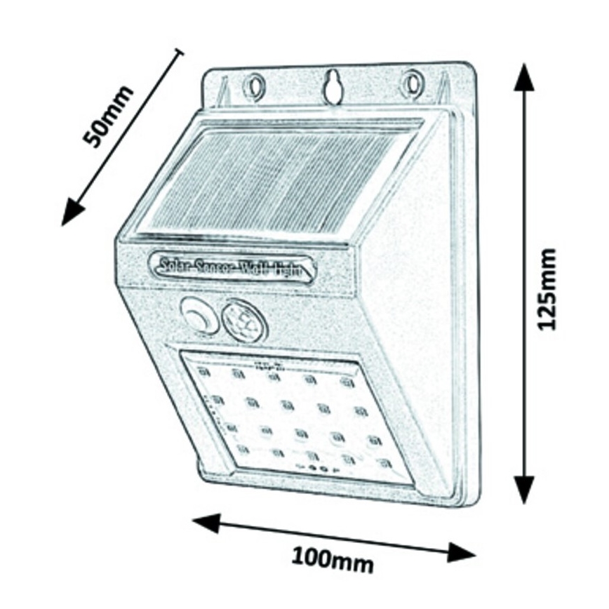 Rabalux - LED-Solar-Wandleuchte mit Sensor IP44