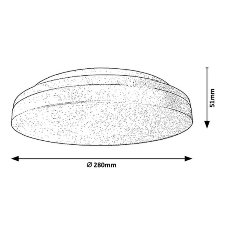 Rabalux - Plafoniera da bagno a LED, 24W/230V, IP54, 3000K/4000K/6000K, Ø 28 cm