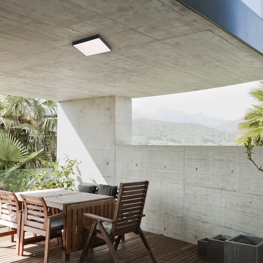 Rabalux - Plafoniera LED/24W/230V 2800-6000K IP44 nera 30x30 cm