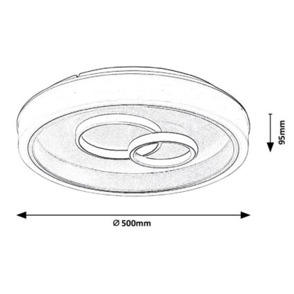 Rabalux - Plafoniera da soffitto LED/40W/230V, rotonda, diametro 50 cm