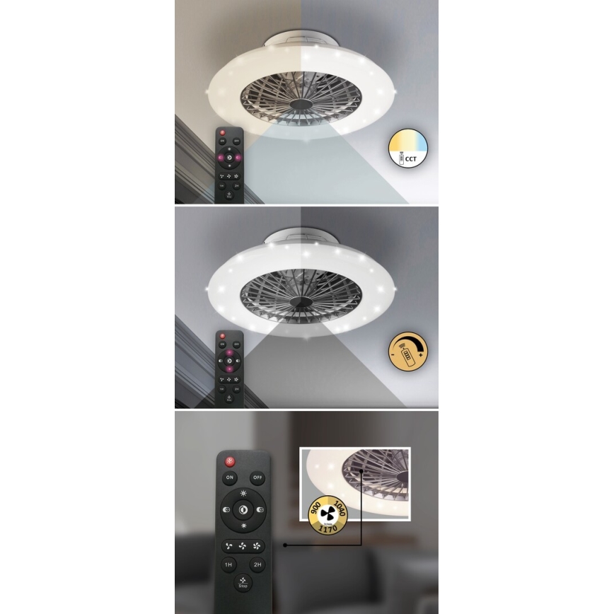Rabalux - Plafoniera LED dimmerabile con ventilatore LED/30W/230V + TC 3000-6500K
