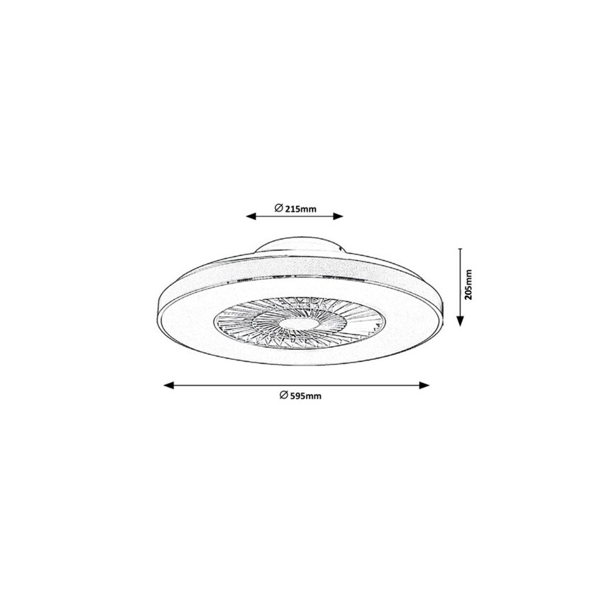 Rabalux - Plafoniera LED dimmerabile con ventilatore LED/40W/230V + TC 3000-6500K