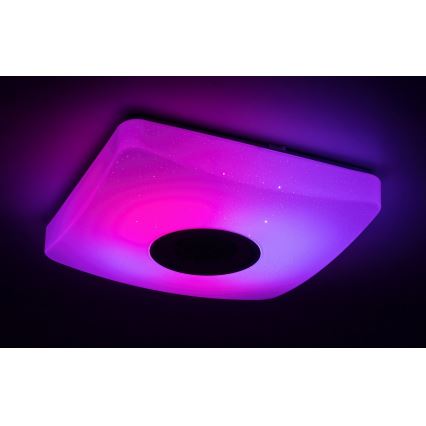 Rabalux - Plafoniera LED RGB dimmerabile con altoparlante LED/18W/230V 3000-6000K Bluetooth + telecomando 36,5x36,5 cm