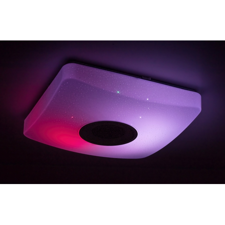 Rabalux - Plafoniera LED RGB dimmerabile con altoparlante LED/18W/230V 3000-6000K Bluetooth + telecomando 36,5x36,5 cm