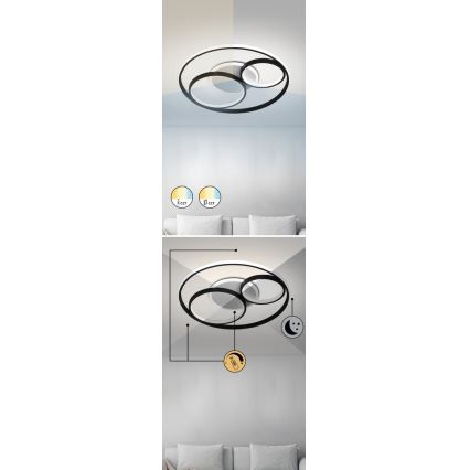 Rabalux - Plafonnier à intensité variable LED/50W/230V 3000-6000K + télécommande