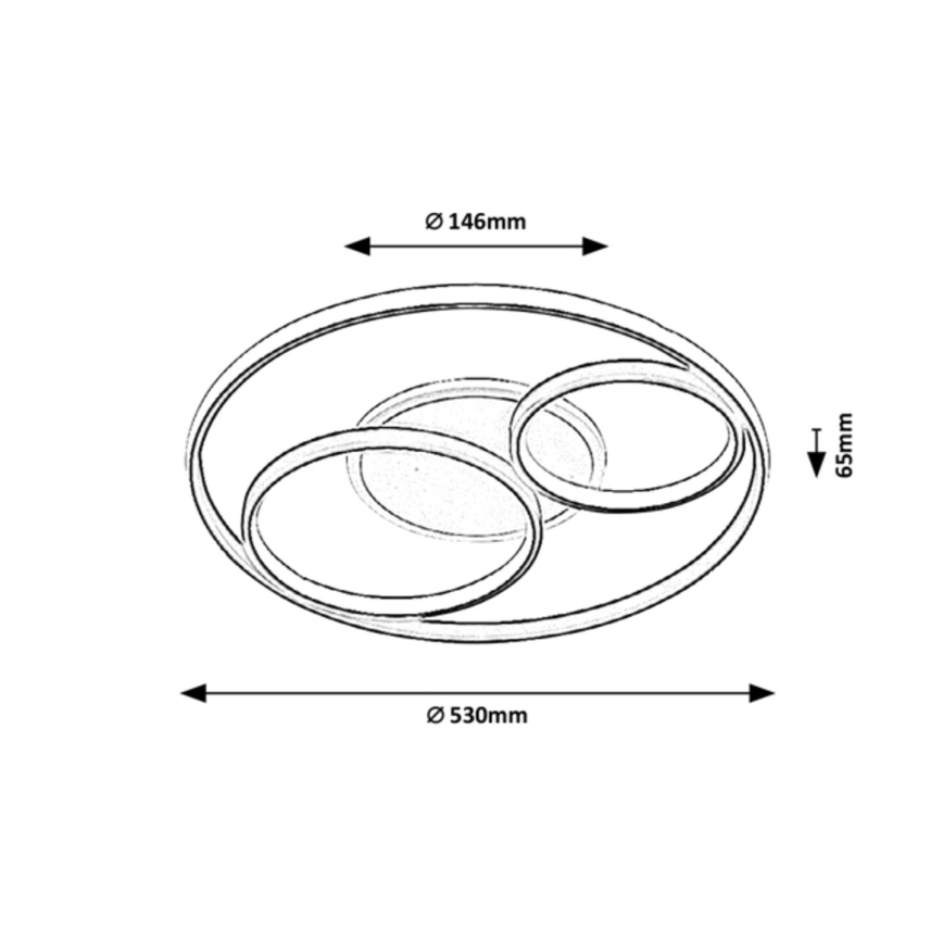 Rabalux - Plafonnier à intensité variable LED/50W/230V 3000-6000K + télécommande