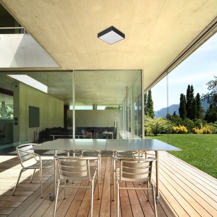 Rabalux - Plafonnier LED/18W/230V 3000-6000K IP44 noir 17,5x17,5 cm