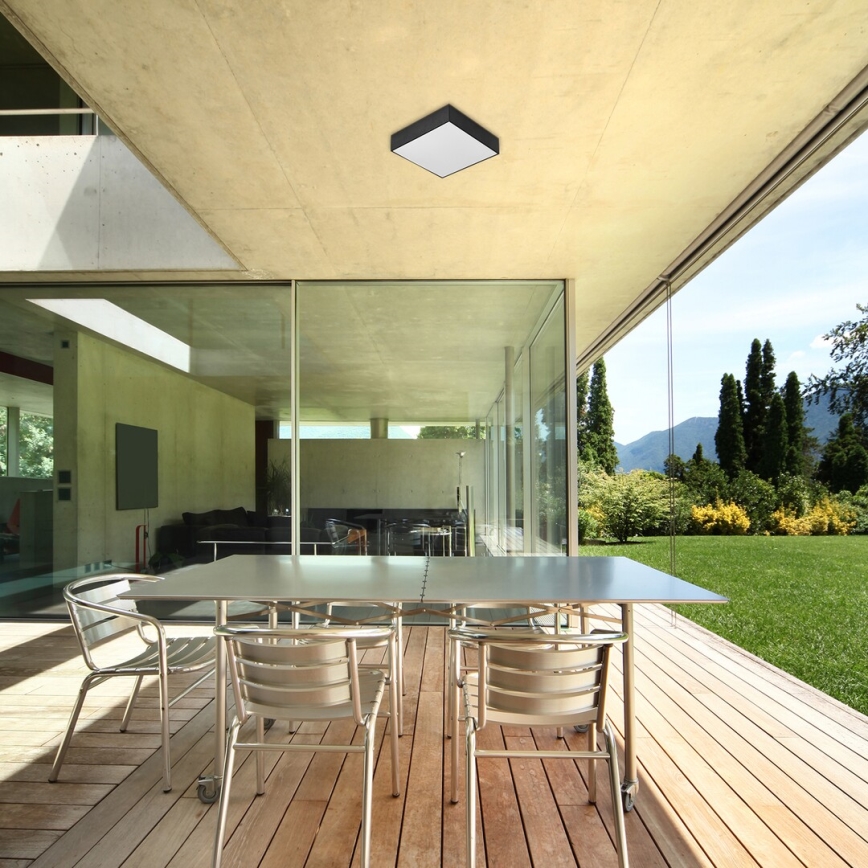 Rabalux - Plafonnier LED/18W/230V 3000-6000K IP44 noir 17,5x17,5 cm