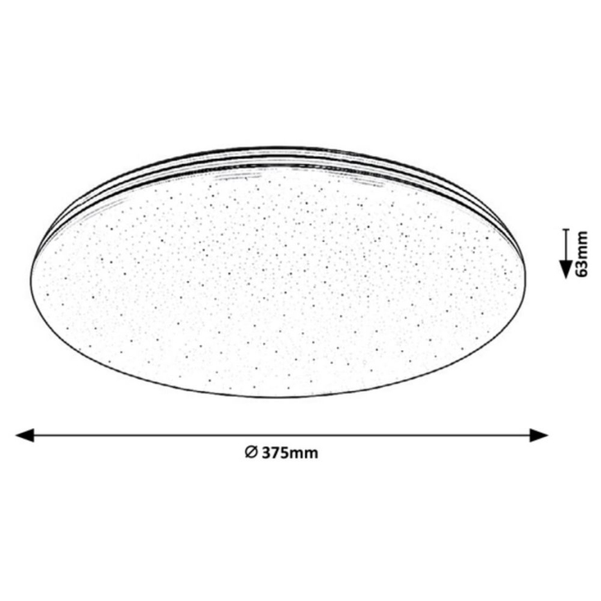 Rabalux - Plafonnier LED pour salle de bains, 30 W, 230 V, IP44, Ø 37,5 cm