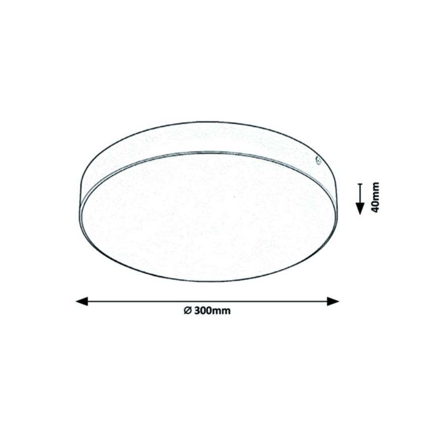 Rabalux - Plafonnier salle de bain LED/24W/230V 2800K/4000K/6000K IP44 noir