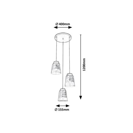 Rabalux - Suspension filaire 3xE27/60W/230V