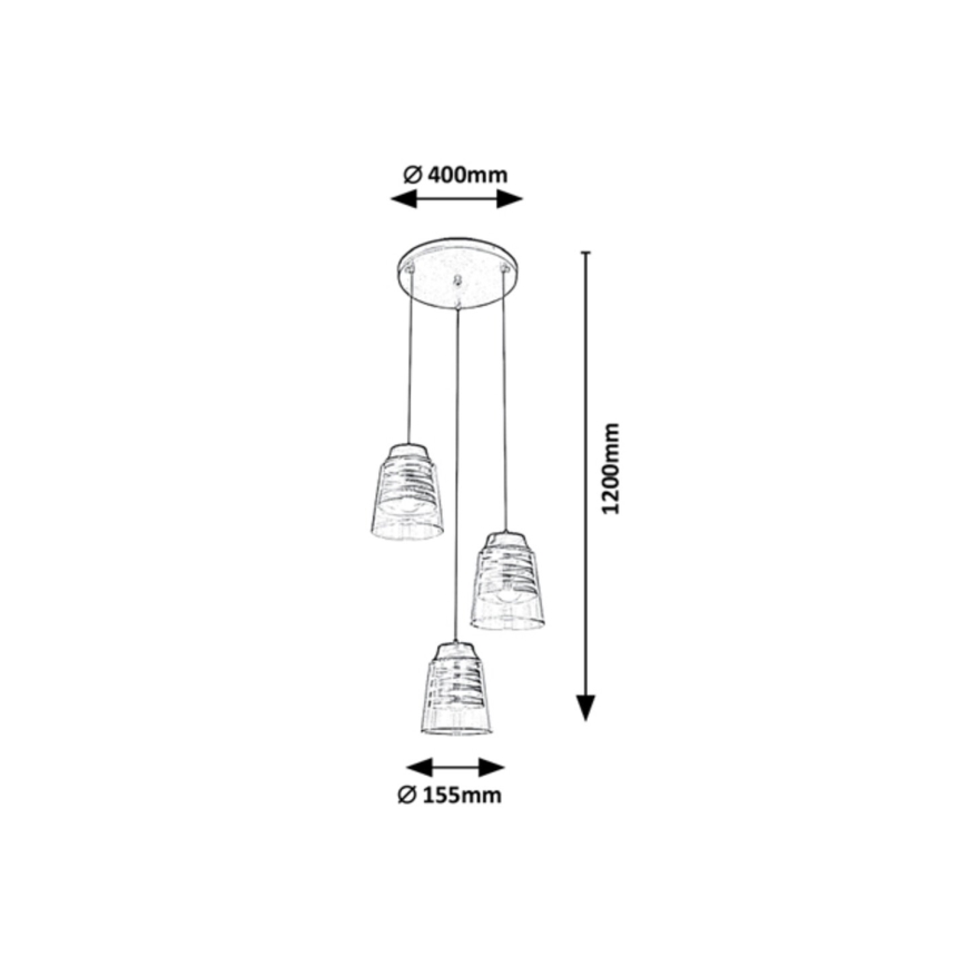 Rabalux - Suspension filaire 3xE27/60W/230V