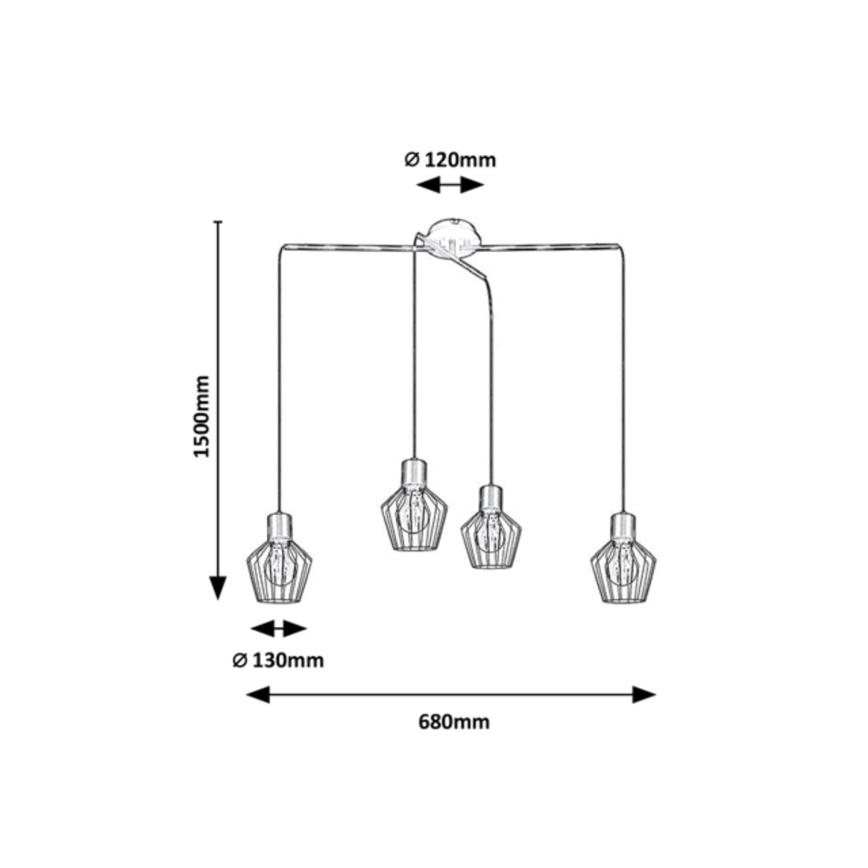 Rabalux - Suspension filaire 4xE27/40W/230V
