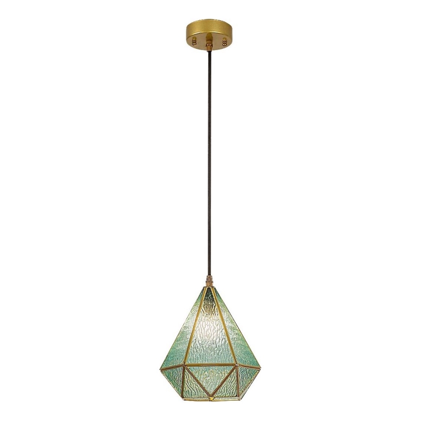 Rabalux - Suspension filaire en verre teinté Tiffany 1xE14/40W/230V bleu/doré