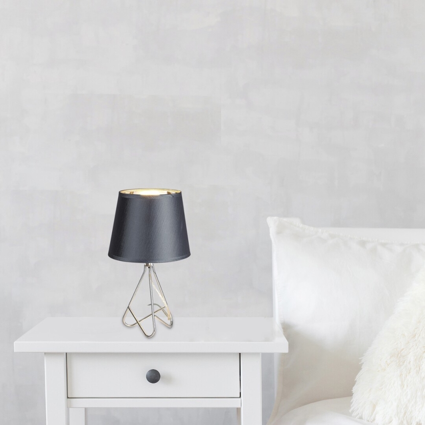 Rabalux - Tischlampe 1xE14/40W/230V grau/glänzendes Chrom