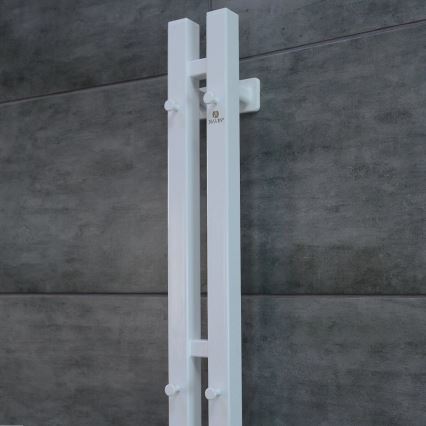 Radiateur sèche-serviettes électrique avec thermostat SILOUETTE 187W/230V 120,6 cm IP44 blanc droit carré