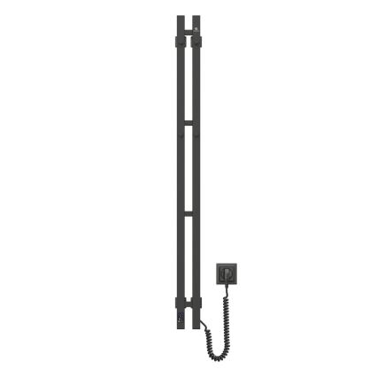 Radiateur sèche-serviettes électrique avec thermostat SILOUETTE 187W/230V 120,6 cm IP44 noir droit carré