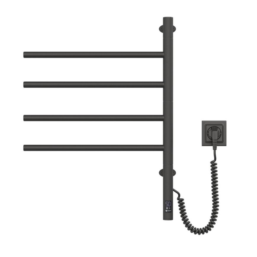 Radiateur sèche-serviettes électrique rotatif avec thermostat ARABESQUE 150W/230V 64,6 cm IP44 noir