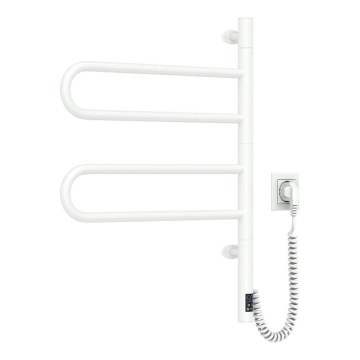 Radiateur sèche-serviettes électrique rotatif avec thermostat FOUETTE 128W/230V 64,6 cm IP44 blanc