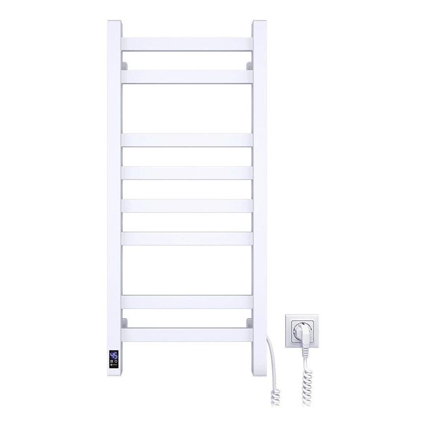 Radiateur sèche-serviettes pour salle de bains avec thermostat AVANGARD 251 W/230 V 80,6 cm IP44, blanc, raccordement côté droit, design rectangulaire