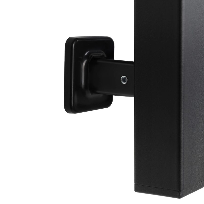 Sèche-serviettes LARGO pour salle de bains avec thermostat 541W/230V, 120,6 cm, IP44, noir, version droite, profil carré