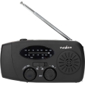 Radio AM/FM à manivelle avec panneau solaire et lampe torche LED — batterie 2000 mAh
