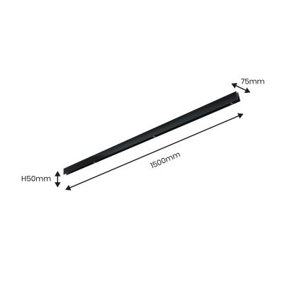 Rail sans connexion électrique MAGNETIC TRACK 1,5 m noir