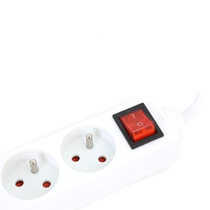 Rallonge avec interrupteur 5Z Type E 1,5m blanc