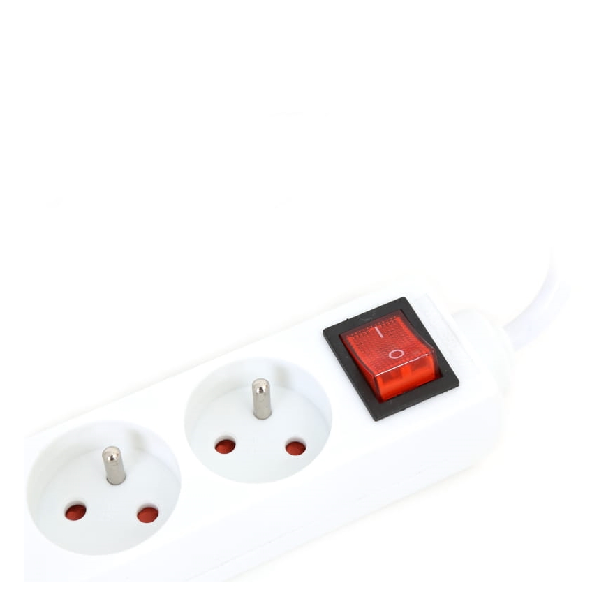 Rallonge avec interrupteur 5Z Type E 1,5m blanc