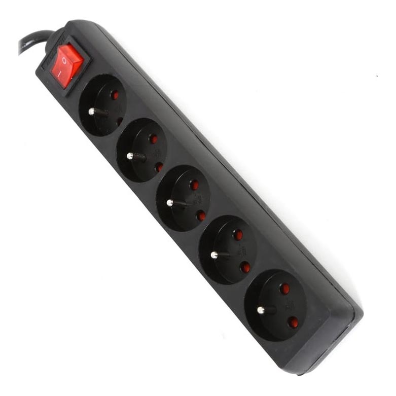 Rallonge avec interrupteur 5Z Type E 1,5m noir