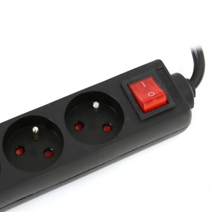 Rallonge avec interrupteur 5Z Type E 1,5m noir