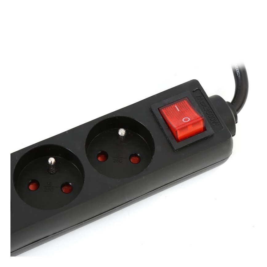 Rallonge avec interrupteur 5Z Type E 1,5m noir