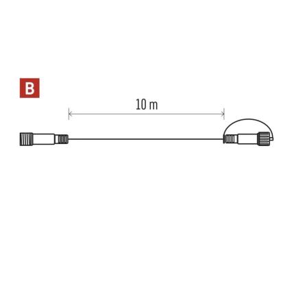Rallonge extérieure pour connecter des guirlandes 10 m IP44