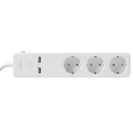 Rallonge SMART avec interrupteur 1,5m + 2xUSB/Wi-Fi Tuya SCHUKO