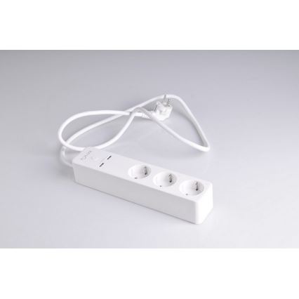 Rallonge SMART avec interrupteur 1,5m + 2xUSB/Wi-Fi Tuya SCHUKO