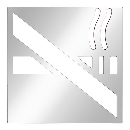 Rauchsymbol 12x12 cm Edelstahl/silber