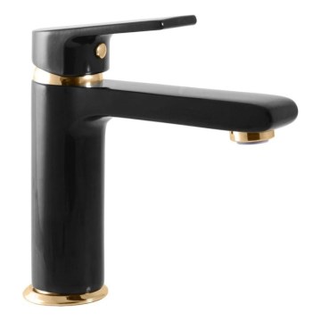 RAV Slezák CO128.0CMATZ - Miscelatore per lavabo COLORADO 16,2 cm nero/oro